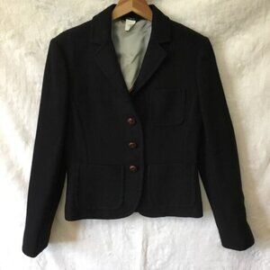 J. Crew Black with Brown Button Wool Blazer